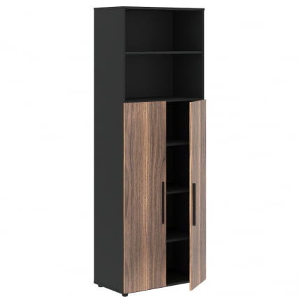 Шкаф с глухими средними дверьми VELION VENEER VRHCS 80.6 Американский орех Яшма черная_1