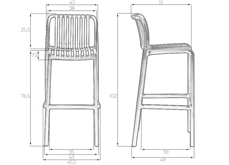 Стул барный DOBRIN CHLOE BAR (белый)_8