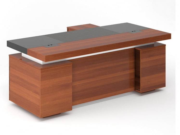 Стол письменный с тумбой и приставкой LVP19010103 Орех бренди_0