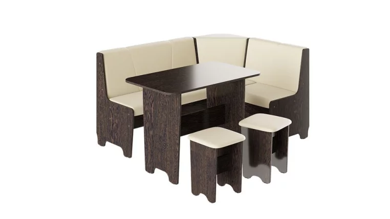 Кухонный уголок Техас Исп.1 Венге/Экокожа бежевая_0