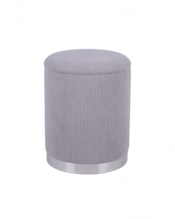 Пуф Эмили с ящиком серебро вельвет серый_0