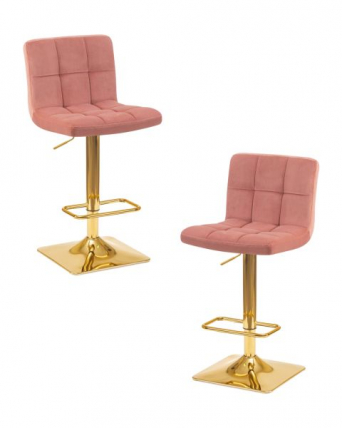 Стул барный DOBRIN GOLDIE (пудрово-розовый велюр (MJ9-32)) 2 шт_0