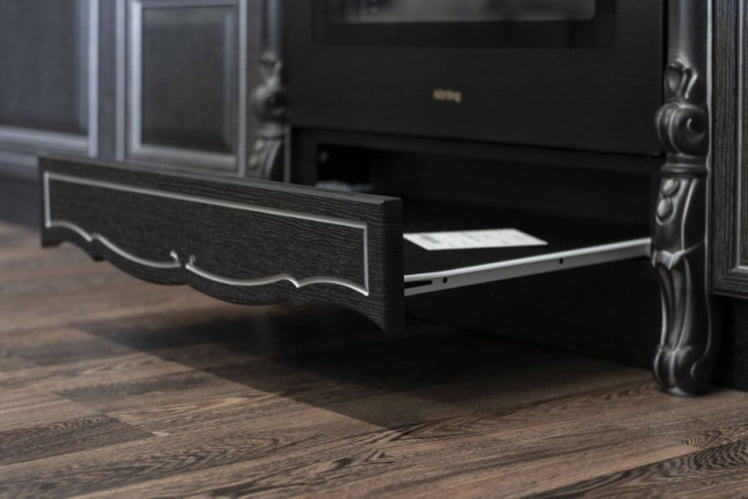 Кухонный гарнитур угловой Италия №07 Черный Дуб темный_5