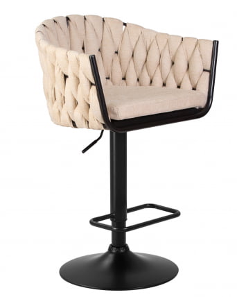 Стул барный DOBRIN LEON Бежевая ткань LAR 275-1_1