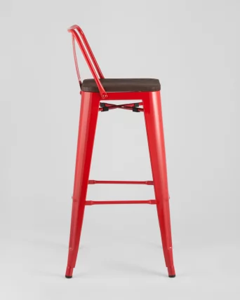 Стул барный Tolix Wood 75.5  со спинкой Красный_3