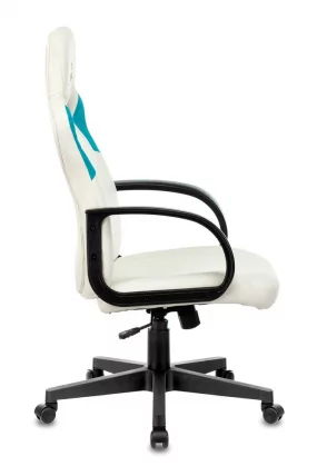 Геймерское кресло Бюрократ ZOMBIE RUNNER Белый-голубой_2