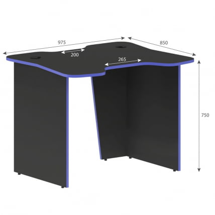 Игровой компьютерный стол SKILLL SKL 100CB антрацит/синий_3