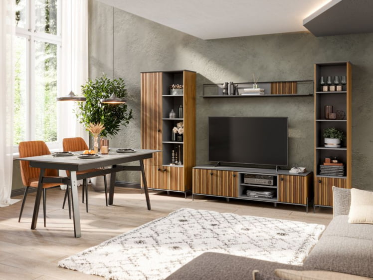 Гостиная Элиот №3 Оникс Серый/Орех фактурный_0