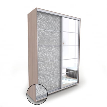 Шкаф-купе 2-х дверный Акцент-Квадро КЛ 1000х600 Шимо светлый/хром_0