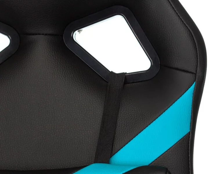 Геймерское кресло Бюрократ ZOMBIE DRIVER Черный-голубой_6