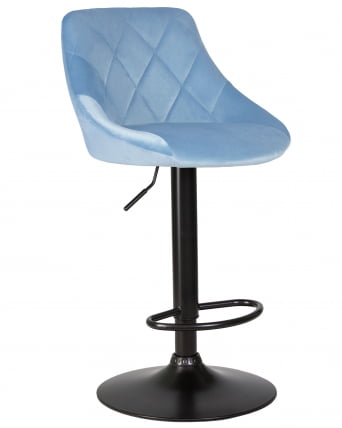 Стул барный DOBRIN LOGAN BLACK Ппудрово-голубой велюр MJ9-74_0