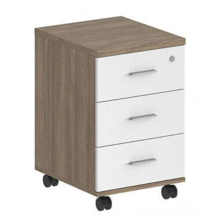 Тумба мобильная с тремя ящиками Sigma SG.611.OD.WH Дуб темный Белый_0