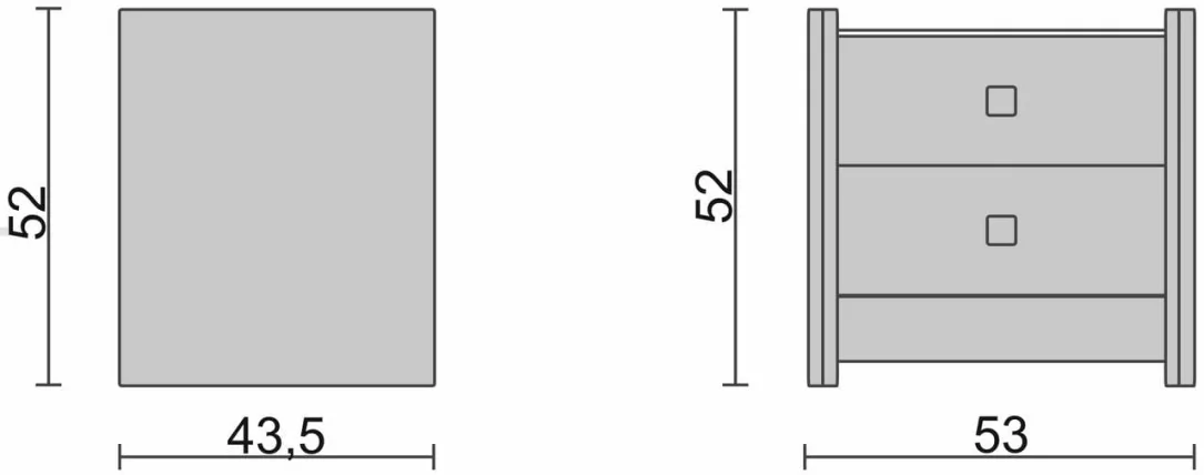Тумба прикроватная с 2-мя ящиками Белая_68401_2