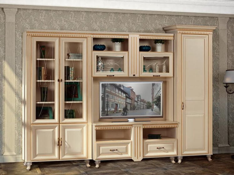 Шкаф многоцелевого назначения Марлен 501 Кремовый белый Патина_6