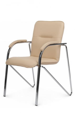 Стул Самба с мягкими подлокотниками SMB-01H Хром гальв. Бежевый_6