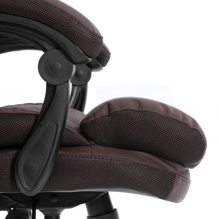 Кресло руководителя Chief metalBL кож/зам/ткань, коричневый/коричневый стеганный, 36-36/36-36 стеганный/TW-24_9