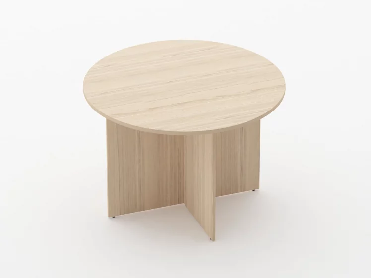 Стол для переговоров круглый Glassy 2.12 Дуб молочный_0