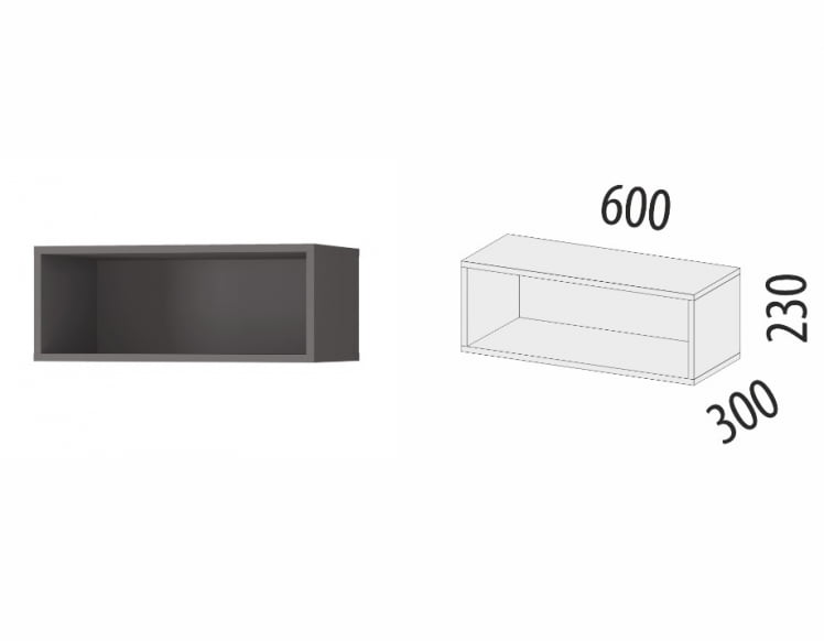 Открытая полка Графит 74.38_2