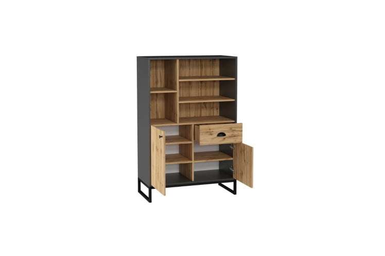 Шкаф высокий Лофт ЛД.689.020.000 Дуб Вотан/Оникс Серый_1