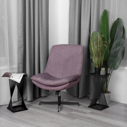 Кресло лаунж Cosmo велюр/букле, VT shape wood rose_14