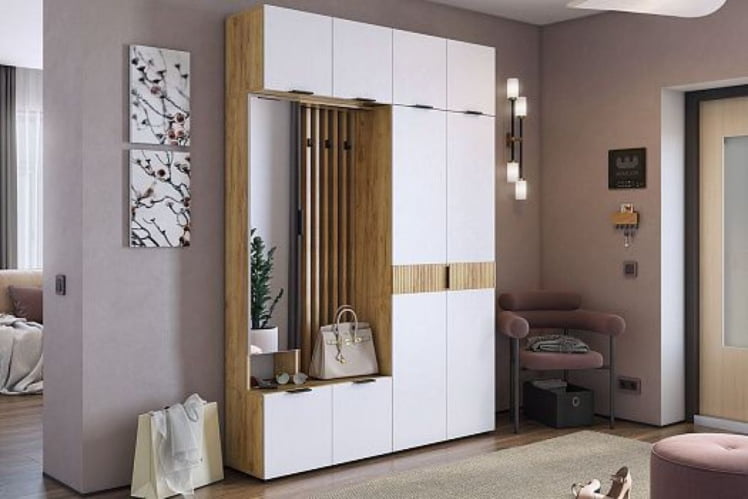 Прихожая Бери MPR-021 Дуб крафт золотой/белое дерево_15