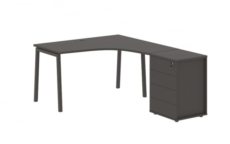 Стол эргономичный с тумбой (правый) EDIS ELCET 1318 R Мокко_0