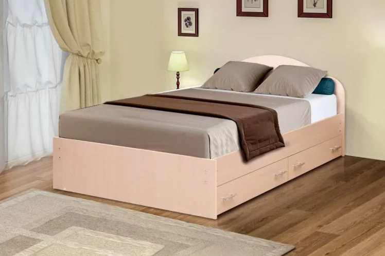 Кровать с ящиками на уголках №3 ЛДСП 1400*2000 Ясень Шимо светлый_0