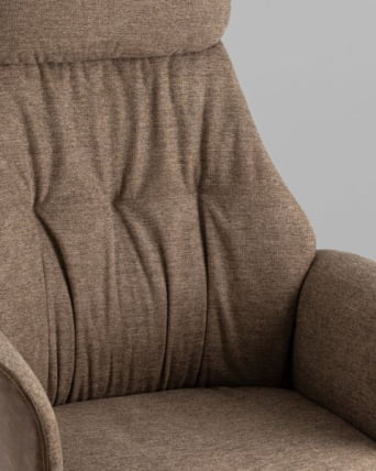 Кресло офисное TopChairs Neoma коричневый экокожа ткань_8