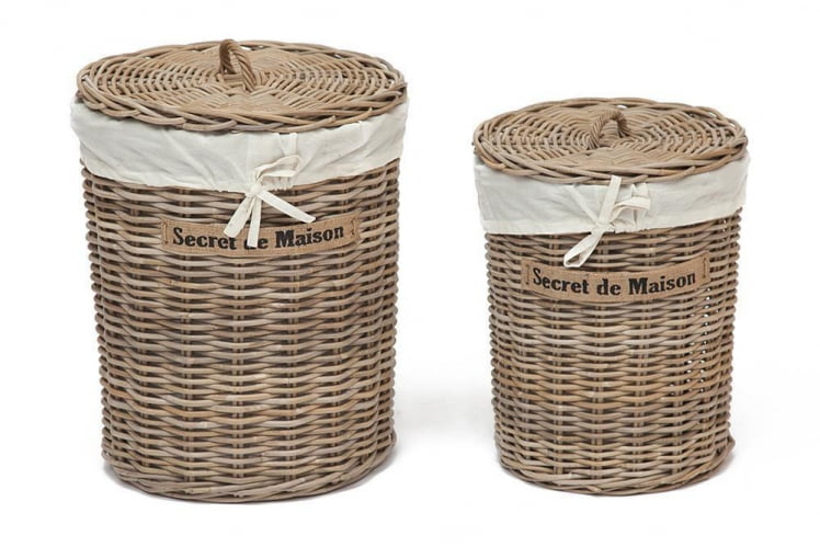 Корзина Secret De Maison Letti (набор из 2 штук) натуральный ротанг, D48*58/D38*49 см, Натуральный Кубу / Natural Kubu_0