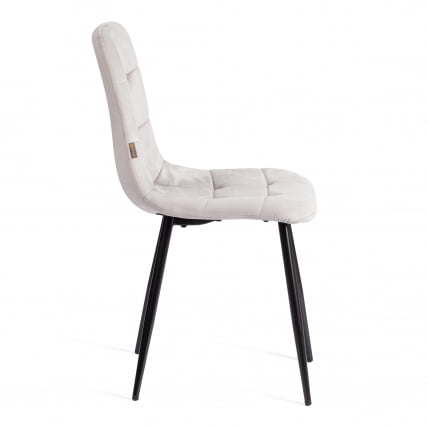 Стул CHILLY (mod. JSC-220) Велюр/металл , 44,5х52,5х88 см, Light grey (светло-серый) HLR14 / черный_1