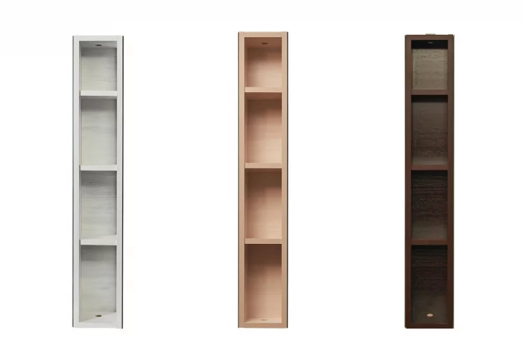 Поворотный шкаф в белом стекле Хоп Шелф Стекло Беленый дуб_2