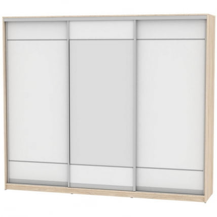 Шкаф-купе B-230х270х60-2(ДСС-Белый-D7D8D7)_0