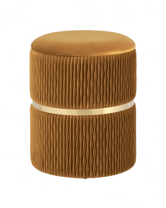 Пуф Джесси с ящиком велюр Горчичный_0