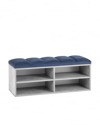 Обувница Хольст 2 серая велюр синий_0