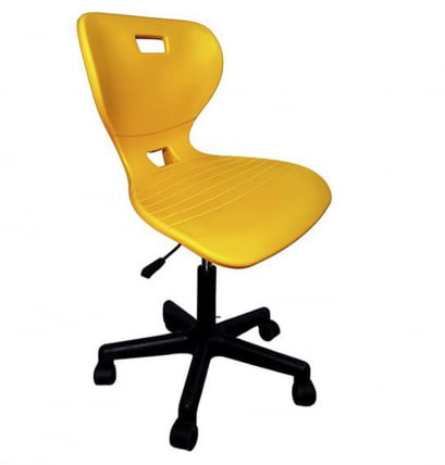 Стул мобильный на колесиках регулируемый АУРА Г (рост 6) Оранжевый/Каркас черный / AURA G_0