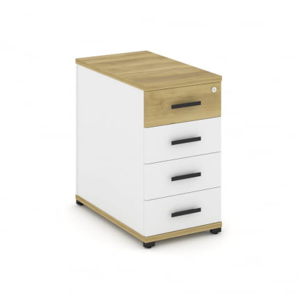 Тумба приставная с 4-мя ящиками CONCEPT CN.TGO-002 B/W Дуб Винченцо Белый бриллиант Черный_0