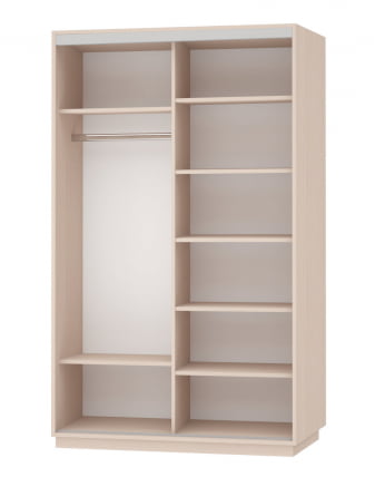 Шкаф-купе двухдверный Экспресс Дуо Комби 1400х2400h Дуб молочный_1