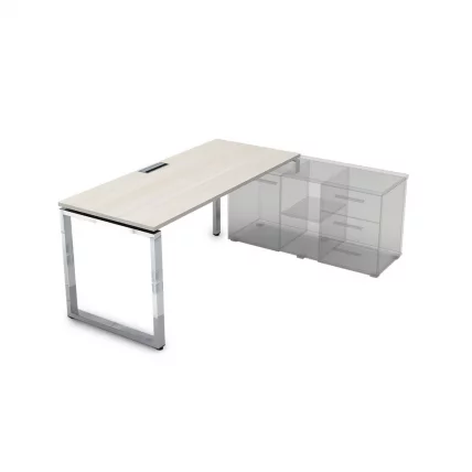 Стол рабочий, прямолинейный три опоры, правый GLOSS LINE НСТП-О.985 Ivory_0