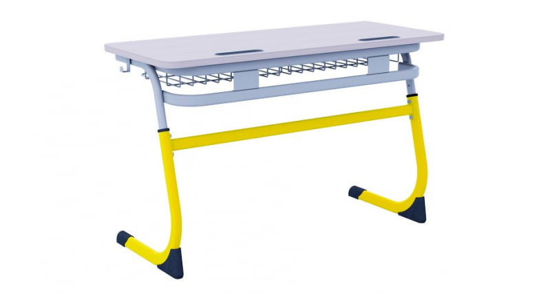 Парта двухместная регулируемая по высоте СМАРТЙ (рост 3-5) Желтый/Серый / SMARTY_0
