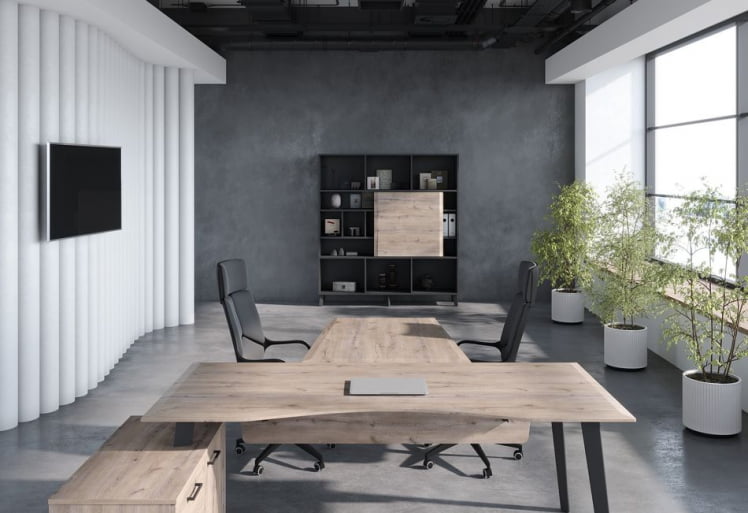 Кабинет руководителя JAY №2 Дуб Каньон Антрацит_0