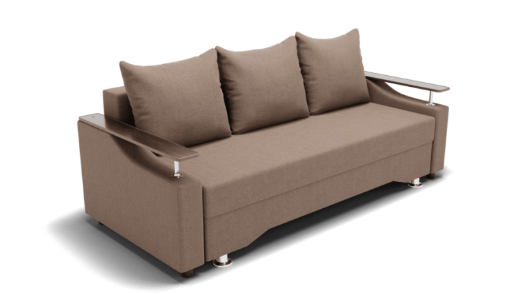 Диван Квадро-1 ПБ (ЗР) Цвет фасада: Светло коричневый; Тип: Прямой; Материал фасада: Металл/Велюр_0