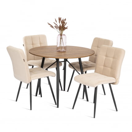 Стул обеденый Medeo велюр, 47х56х89, молочный/черный, (Porsche 2)_9