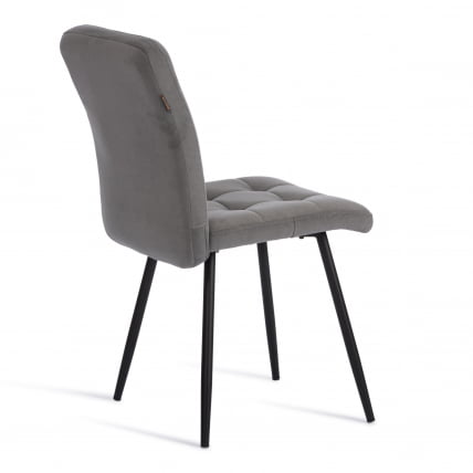 Стул обеденный Medeo флок , 47х56х89, серый/черный, 29_2
