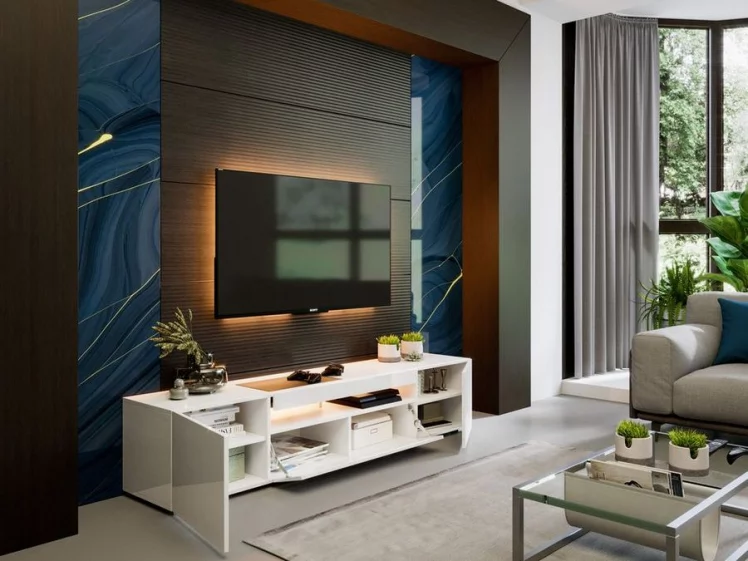 Тумба под ТВ 1800 Бруклин ЛД 685.020.000 М Белый глянец_5