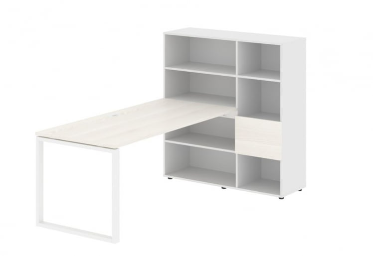 Рабочая станция EDIS EQRST 1217 Ясень Траун Белый Белый_0