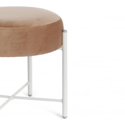 Банкетка AMBER металл, ткань, 41*41*40 см, бежевый/белый_3
