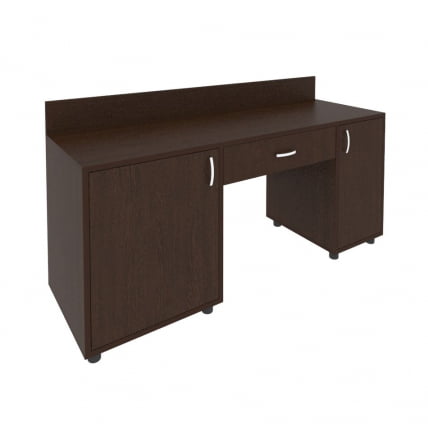 Стол с 2-мя тумбами и бортиком (левый) LIGHT С-СТ-170 Л Венге Цаво_0