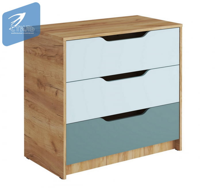 Комод RICH КМ-001 Мята/Сумеречный голубой/дуб крафт золотой_1