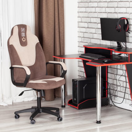 Кресло NEO 2 (22) флок Коричневый/бежевый 6/7_13