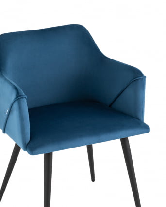 Стул с подлокотниками Джоэл велюр Cиний_1